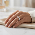Round Cut Moissanite 4MM D Color Eternity Band Ring model 4