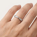 Round Cut Moissanite Bow Wedding Band 925 Sterling Silver model 1