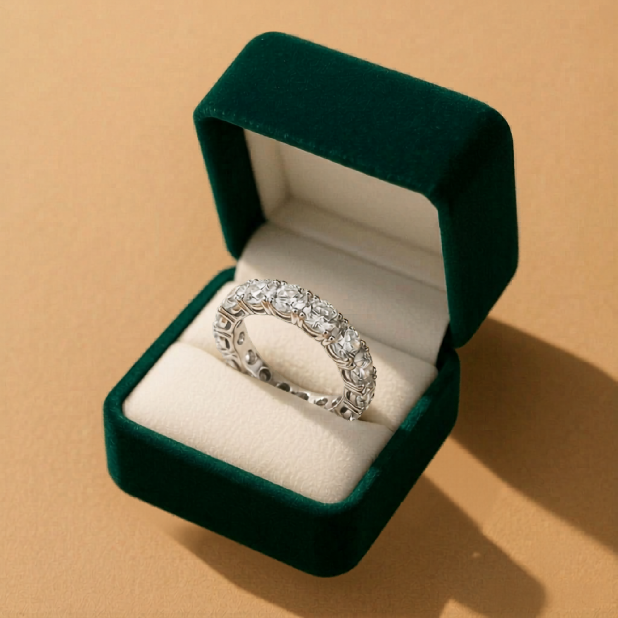Round Cut Moissanite Wedding Band 5cttw 925 Sterling Silver