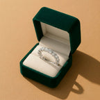 Round Cut 5 Stone Moissanite Wedding Band 1.5cttw 925 Sterling Silver