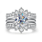Round Cut Moissanite Wedding Bridal Ring Set (4.52CTTW)