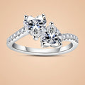 Two-Stone Heart Cut Moissanite Engagement Ring (2.17 cttw)