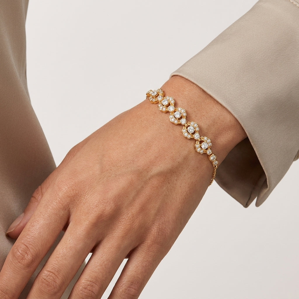 Montore VVS1 D Color 3.0MM Brilliant Cut Moissanite Bracelet