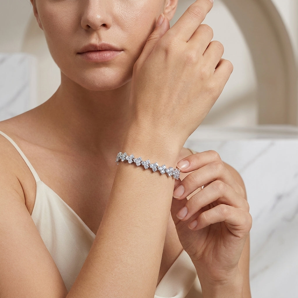 Montore VVS1 D Color 3.0MM Brilliant Cut Moissanite Bracelet