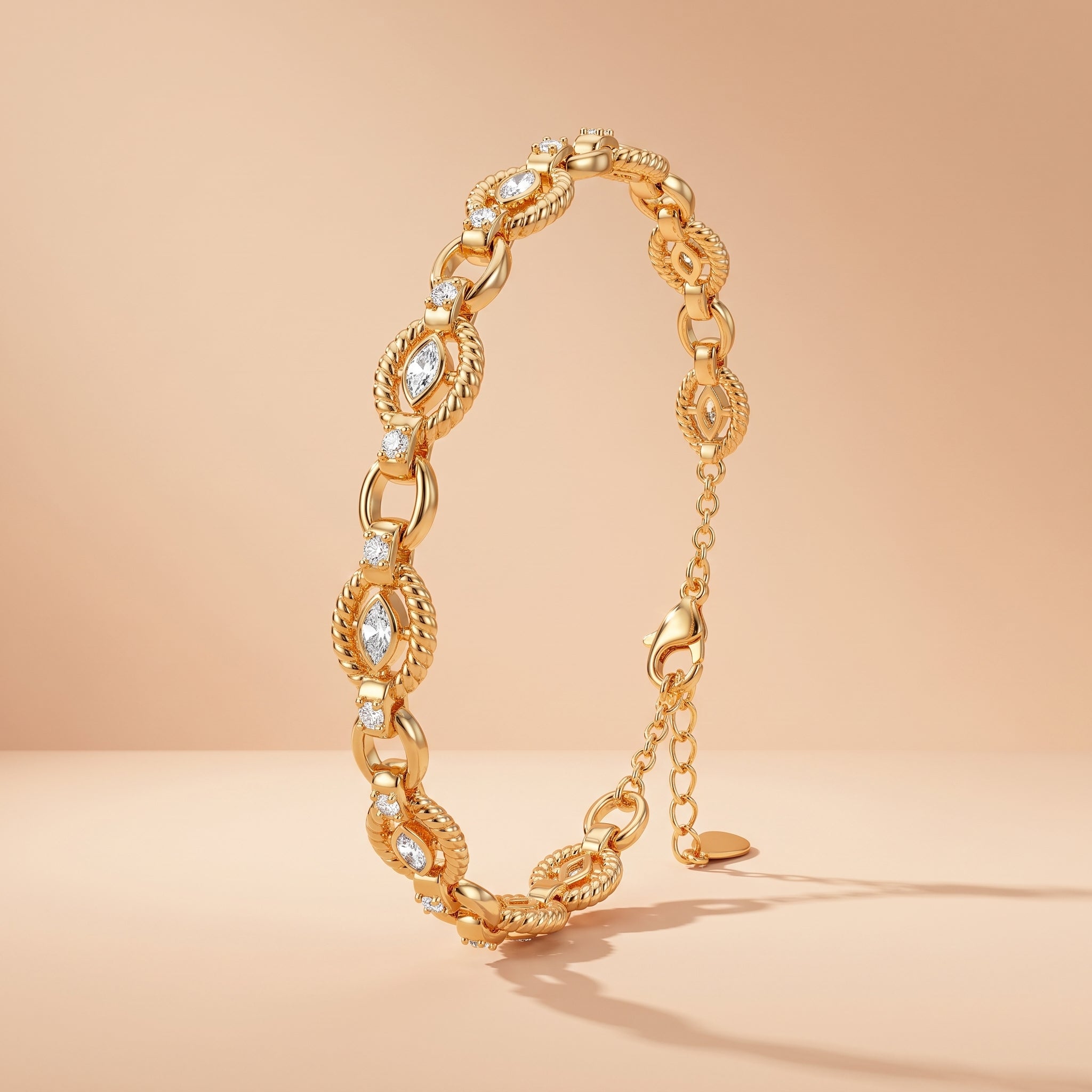 Montore VVS1 D Color 3×1.5MM Marquise Cut Moissanite Bracelet