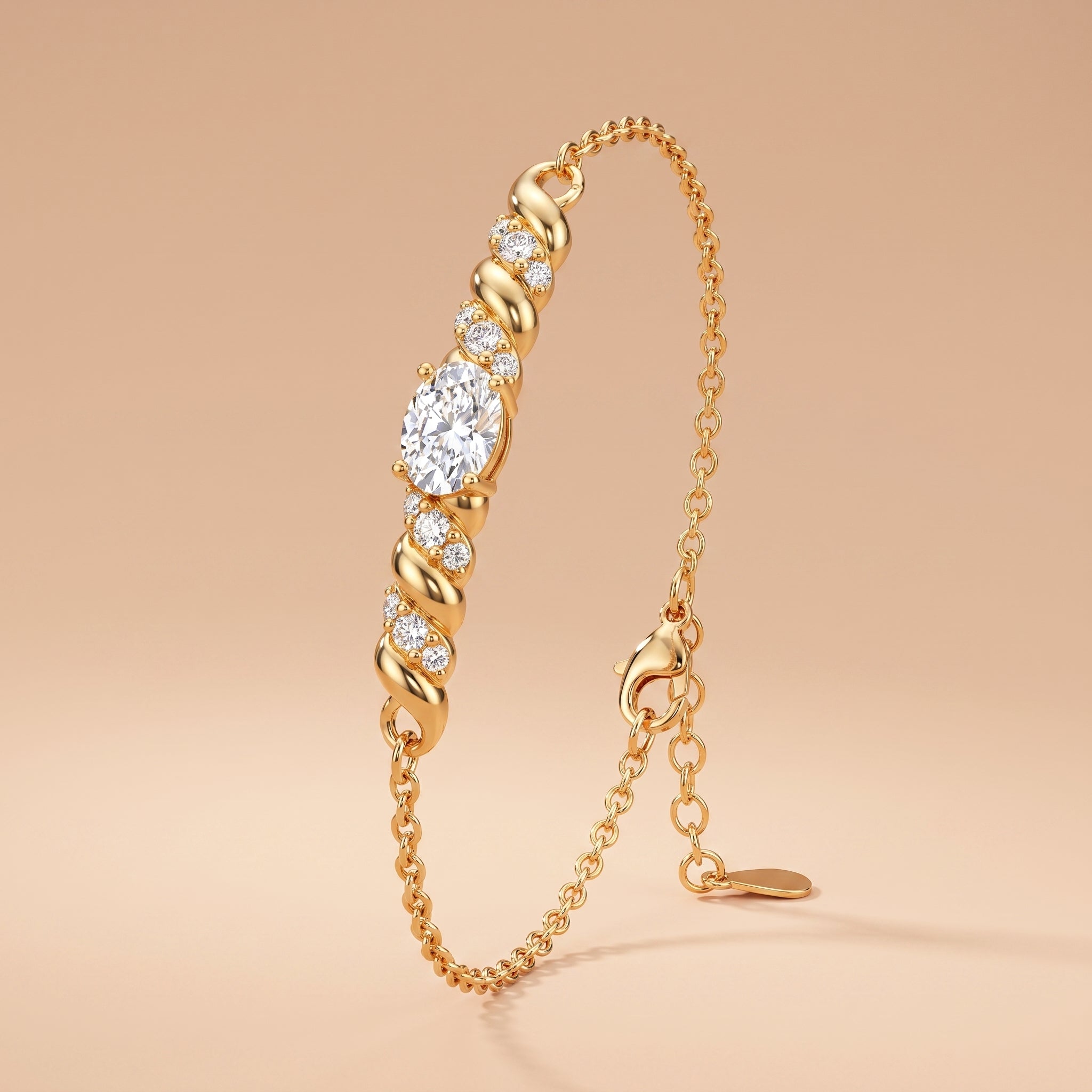 Montore VVS1 D Color 6×4MM Oval Cut Moissanite Bracelet