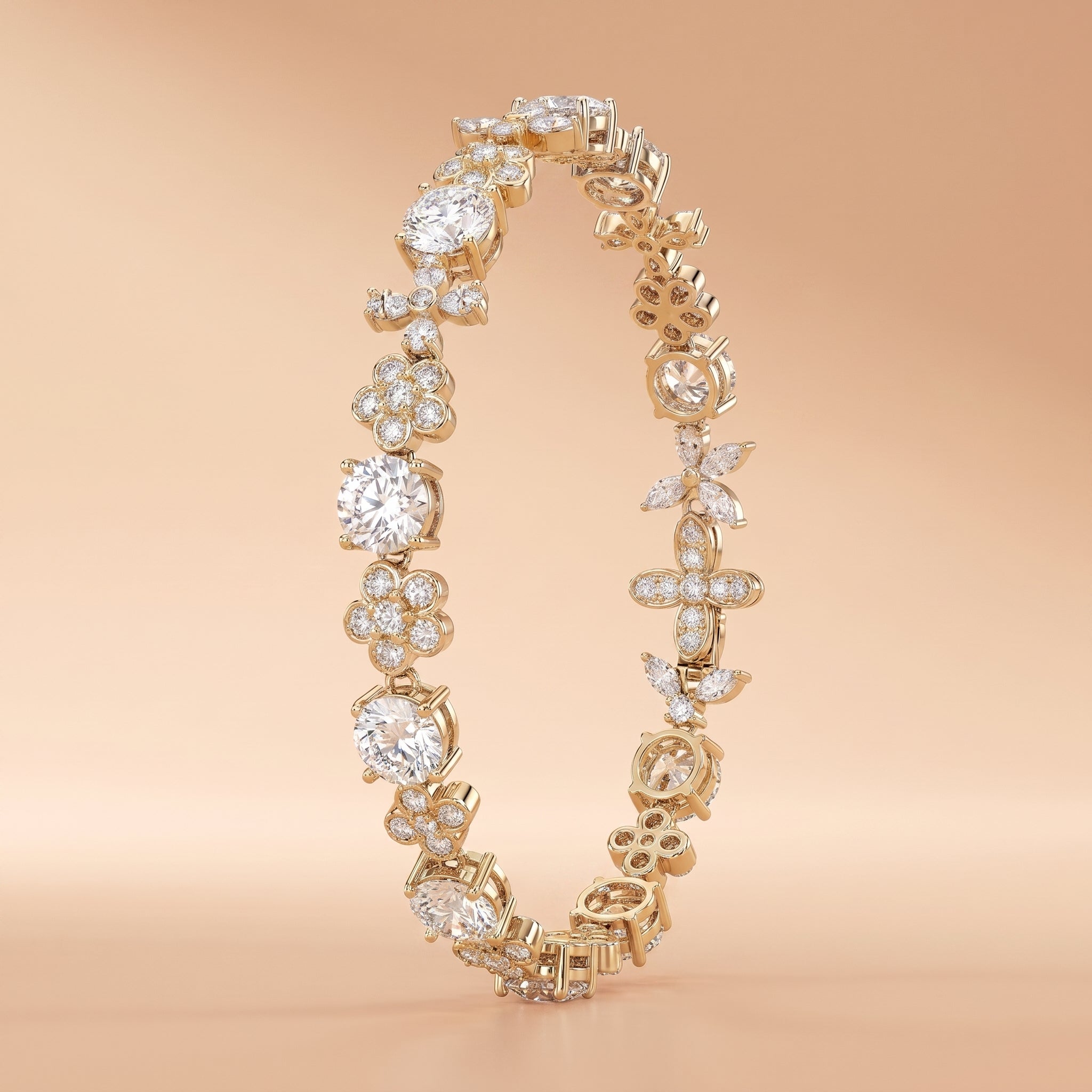 Montore VVS1 D Color 6×6MM Cushion Cut Moissanite Bracelet