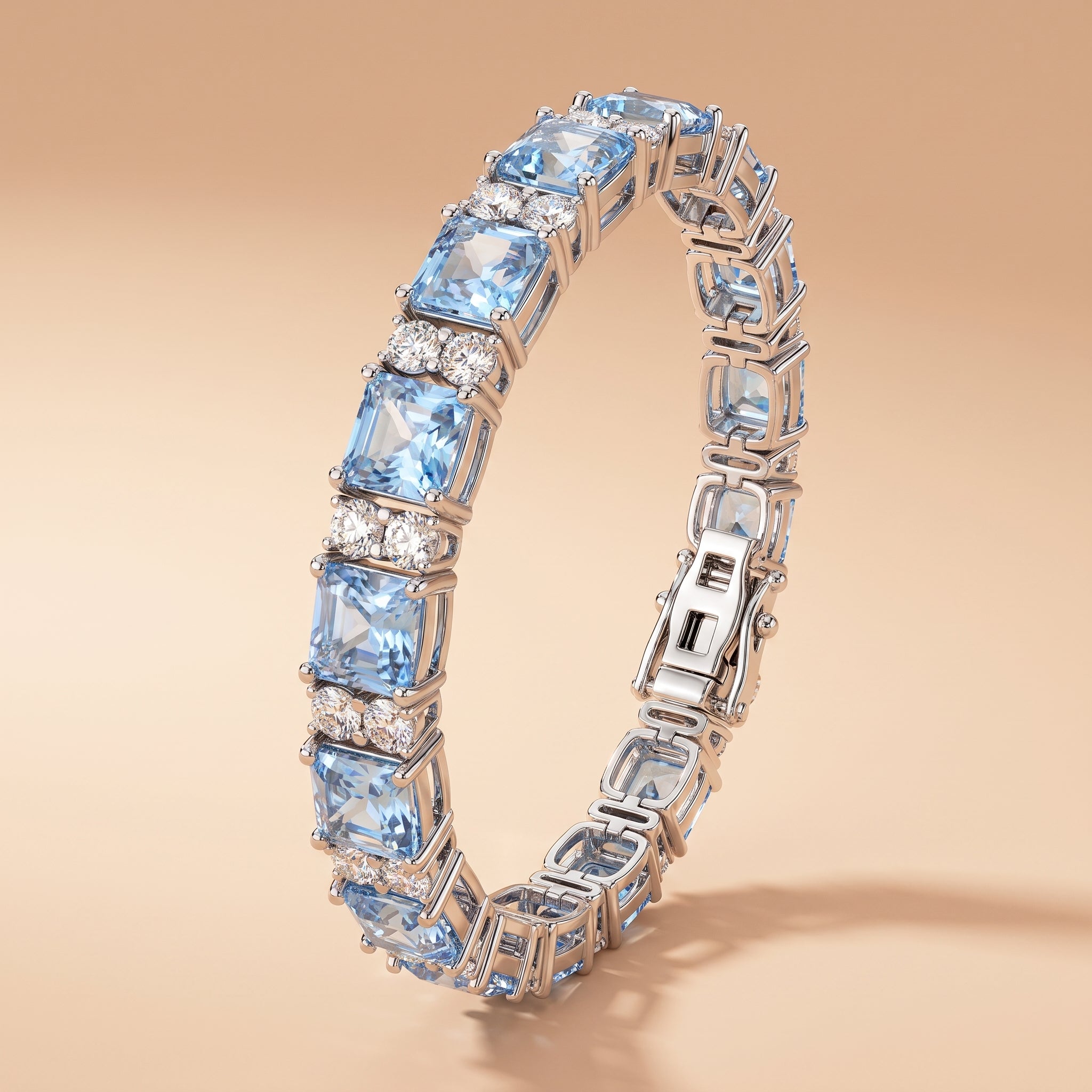 Montore VVS1 D Color 6×6MM Moissanite Tennis Bracelet featuring brilliant round-cut moissanite stones in a classic tennis bracelet design.