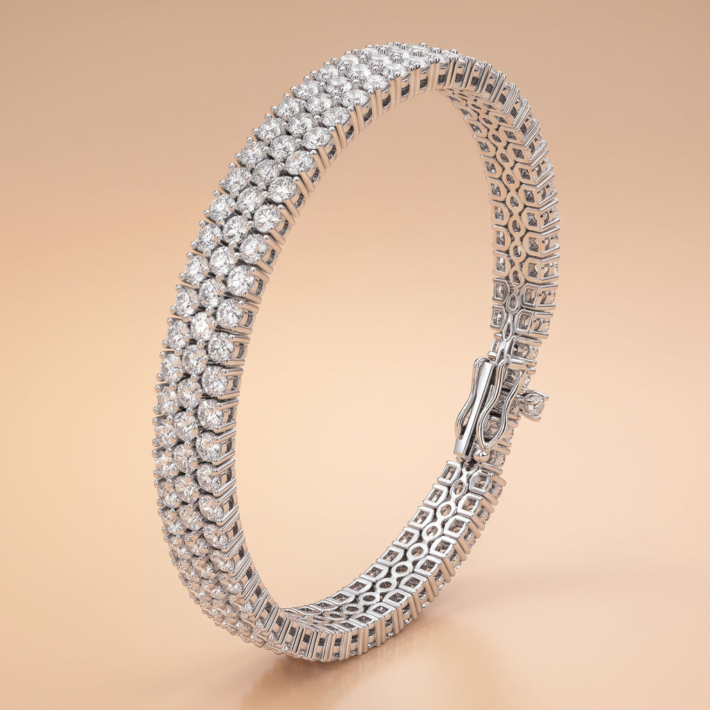 Montore VVS1 D Color Round Cut 2.5MM Multi-Stone Moissanite Bracelet