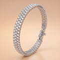 Montore VVS1 D Color Round Cut 2.5MM Multi-Stone Moissanite Bracelet