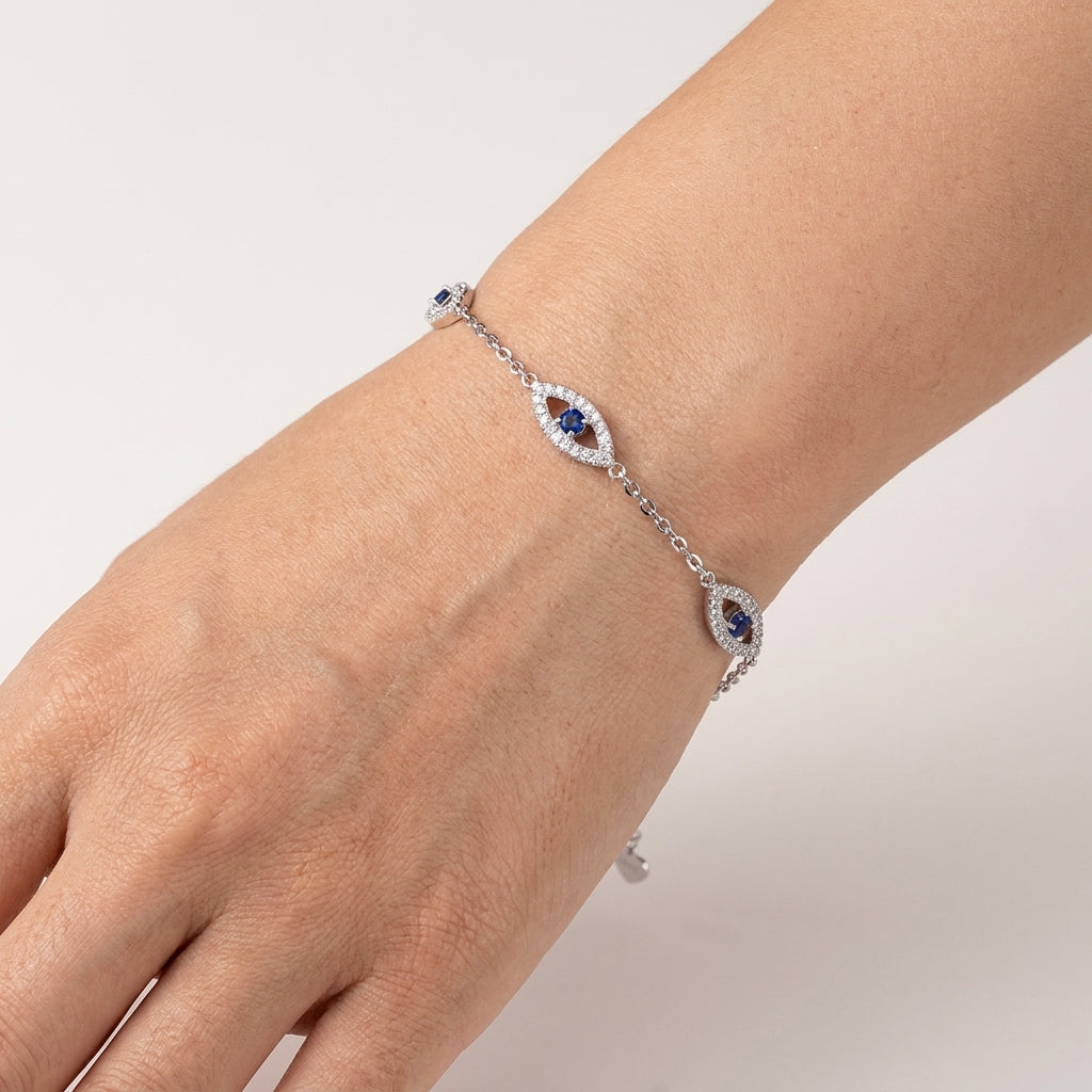 Montore VVS1 Moissanite Evil Eye Bracelet