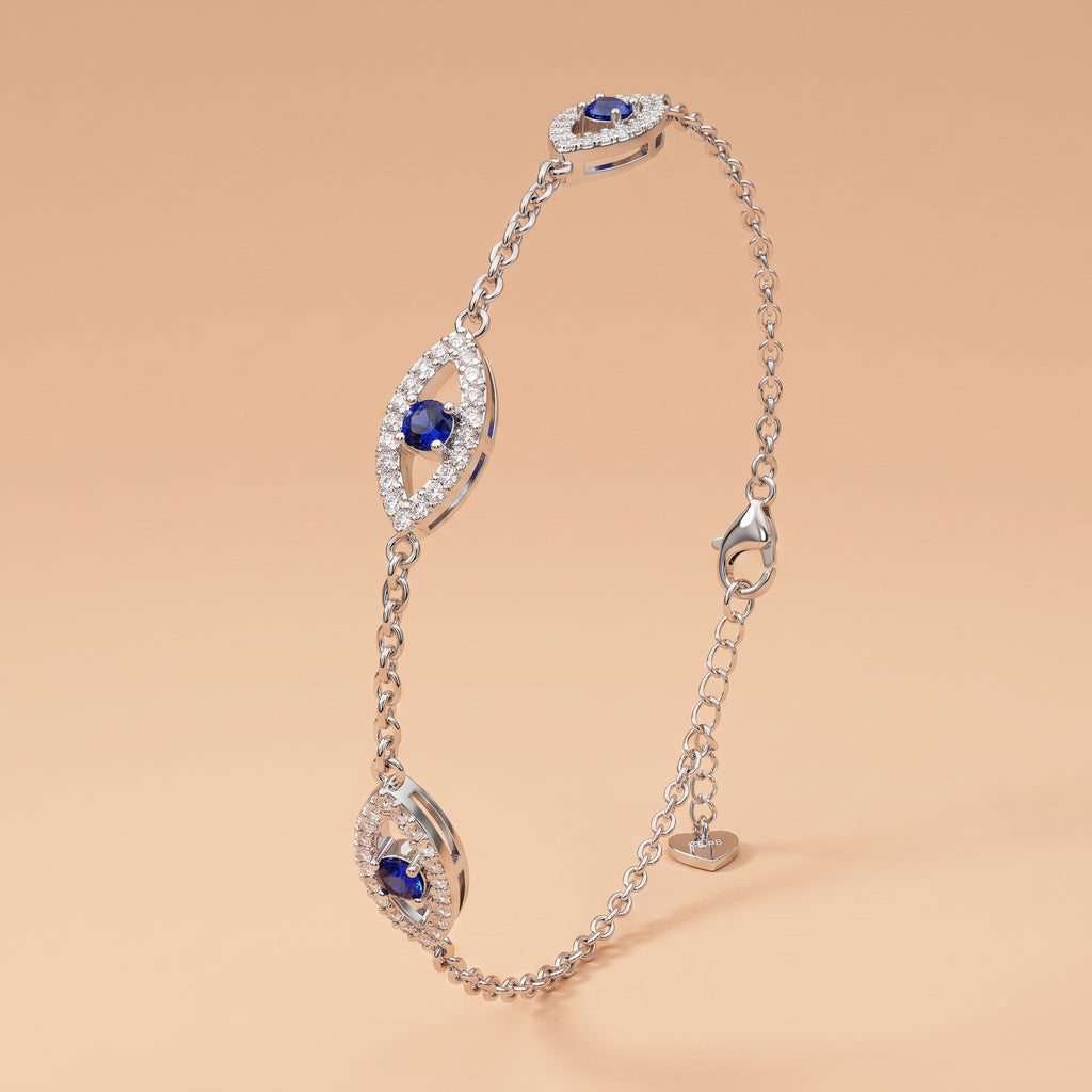 Montore VVS1 Moissanite Evil Eye Bracelet