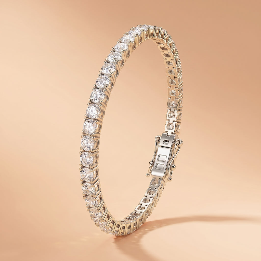 Montore VVS1 D Colour Gold Plated  3.5MM  Tennis Moissanite Bracelet