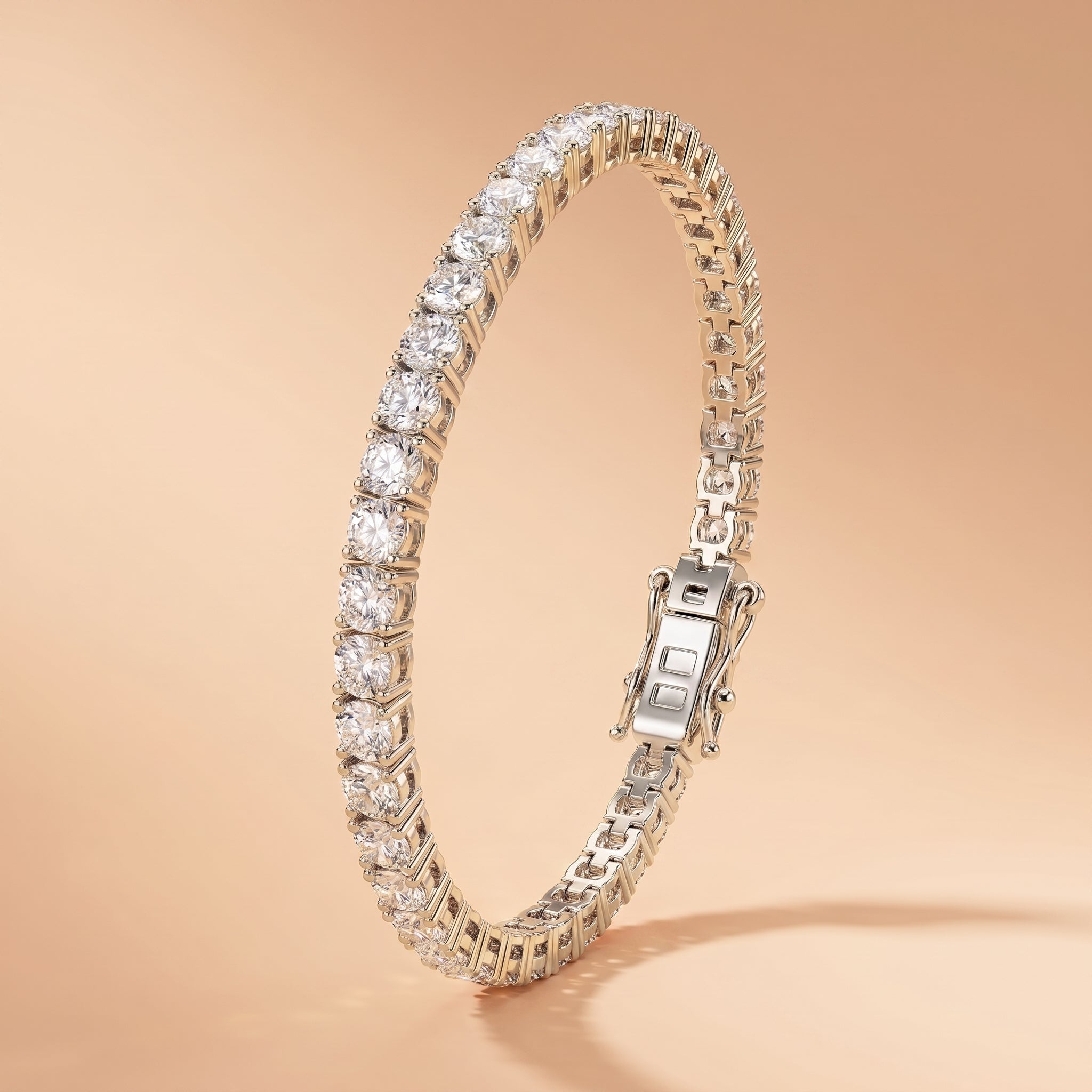 Montore VVS1 D Colour Gold Plated  3.5MM  Tennis Moissanite Bracelet