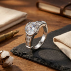 Round Cut Channel Moissanite Engagement Ring 3CT
