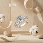 Round Cut Channel Moissanite Engagement Ring 3CT