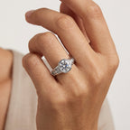 Round Cut Channel Moissanite Engagement Ring 3CT