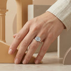 Sterling Silver Round Cut Bezel Moissanite Ring