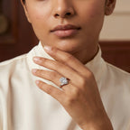 Pear Cut Halo Moissanite Engagement Ring (2.5 ct) for Women