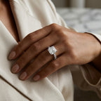 Radiant Cut Pavé Moissanite Engagement Ring