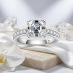 Radiant Cut Pavé Moissanite Engagement Ring