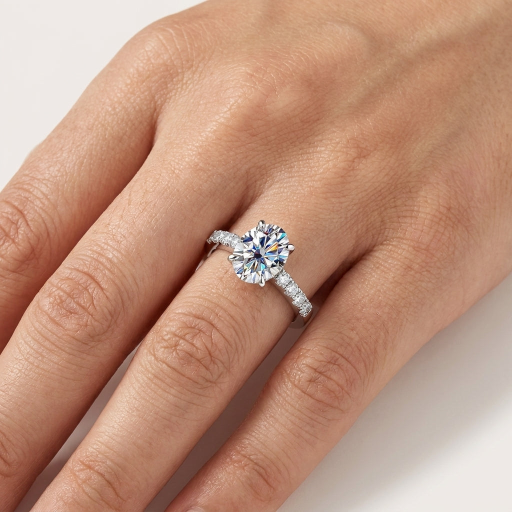 Montore oval-cut moissanite engagement ring for women