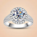 Round Cut Halo Moissanite Engagement Ring 3.8CTTW
